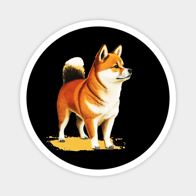 Shiba Inu Dog Illustration, Love Shiba Inu Dogs Magnet by logiamerch